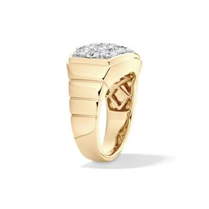 10K Yellow Gold <b>Mens</b> Lab Grown Diamond Cluster <b>Ring</b> 3 CT Brilliant Cut Multi Stone Statement Engagement Party Wedding - Product Image 2