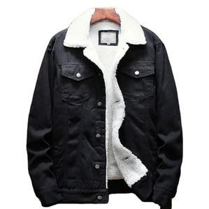 Haute qualité femmes veste en jean jean hommes col rabattu bouton denim vestes outwear femmes veste en jean polaire intérieure - Product Image 5