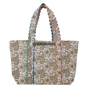 Sac fourre-tout tendance printemps/été 2026, imprimé à la main avec motif ric-rac, grand sac à bandoulière polyvalent pour femme - Product Image 1