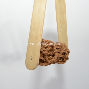 Natural Brown Bamboo Coil Coconut Fiber Classic Ball Bird <b>Swing</b> Hanging Trapeze Toy Small Medium Birds Pet Cage Stand Wholesale - Product Image 4