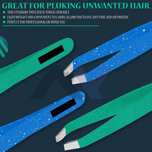 Pinces à cils bleues/vertes pour extensions de cils, outils de lifting des cils, pinces à maquillage en acier inoxydable, lot de 2 - Product Image 3