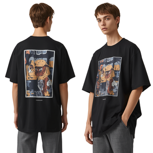 T-shirt pour homme à imprimé graphique surdimensionné, coton, streetwear, décontracté, coupe ample, manches courtes, haut d'été - Product Image 4