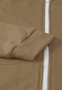 Ensemble de survêtement kaki à capuche pour femme, manches longues, couleur unie, décontracté, avec poches et fermeture éclair - Product Image 6