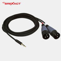 Câble audio SREXACT Mini TRS 3,5 mm stéréo mâle XLR paire blindée tressée 2M plaqué argent/or, assemblage de câbles audio nu, fabricant