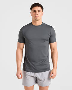 Conjunto de Camiseta y Pantalones Cortos para Hombre, Color Gris Claro, Ligero, Transpirable, Informal, de Dos Piezas, para Deportes y Fitness - Product Image 5