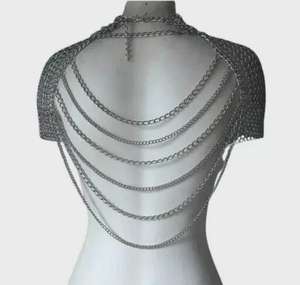 Silver Plated Stainless Steel Chainmail Top Irregular Fashion Armour Costume Jewelry Wearable Art - Product Image 5