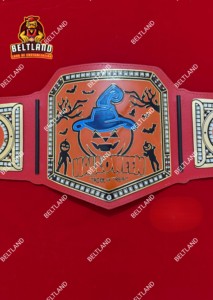 Ceinture de champion Halloween Pumpkin en alliage de zinc, taille haute, en cuir PU, unisexe, design personnalisé, équipement d'arts martiaux - Product Image 2