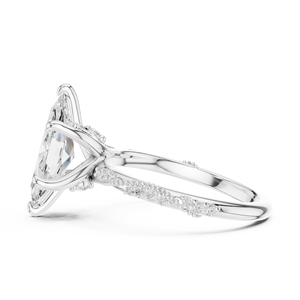 Marquise Cut Diamond Engagement <b>Ring</b> <b>Split</b> Shank Pave Gold <b>Ring</b> Luxury Bridal Jewelry - Product Image 6