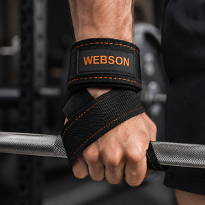 Sangles de levage WABSON SPORTS unisexes en coton de haute qualité, réglables, légères et antidérapantes pour la gym et l'entraînement physique, personnalisables - Product Image 1
