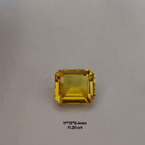 Zafiro amarillo cultivado en laboratorio, piedra preciosa suelta de calidad premium, corte esmeralda, claridad brillante, piedra facetada para la fabricación de joyas. - Product Image 1