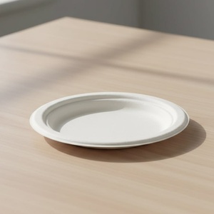 Hot Selling Sugarcane Bagasse Party Snack <b>Plates</b> 6 Inches Round Shapes Natural <b>Disposable</b> Tableware Hotel Snack & Dessert <b>Plates</b> - Product Image 1