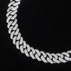 Cadena de Eslabones Cubanos de Plata 925 con Moissanita, Corte Brillante Redondo, Joyería Hip Hop para Hombres y Mujeres, Ideal para Fiestas - Product Image 6