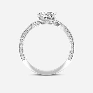 Anillo de Diamantes de 2.00 Quilates, Claridad VS1, Color F, Corte Pera, Certificado IGI, Oro Blanco de 14k, Diamante Cultivado en Laboratorio, Estilo Pavé, para Joyería - Product Image 2