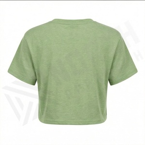 Camisetas Cortas de Algodón 100% Ligeras y Transpirables para Mujer, con Estampado de Cuadros y Logotipo Personalizado, Ropa Premium de Verano - Product Image 2