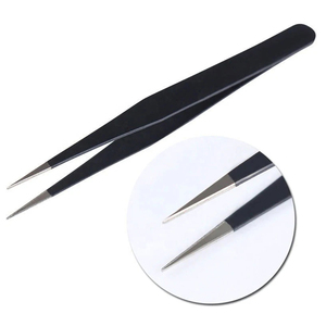 Pince à épiler chirurgicale professionnelle en acier inoxydable à pointe fine, longueur 10 mm, durable, antistatique, haute performance - Product Image 4