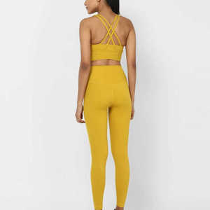 OEM Custom Services Latest Style Women Yoga Set In Solid Color Best Supplier Bulk Quantity Women Yoga Set For Adults - Product Image 2