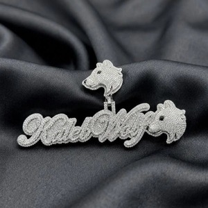 Collier pendentif en moissanite pour homme, en argent 925, bijoux de mode pour cadeaux, mariage et usage quotidien, vente en gros - Product Image 3