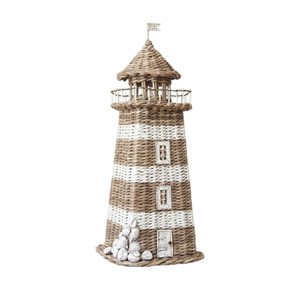 ของเล่นเด็กทรงประภาคารหวายถักมือ งานฝีมือตกแต่งสไตล์ชายฝั่ง สำหรับห้องเด็ก ห้องรับเลี้ยงเด็ก ของเล่นทำมือที่ยั่งยืน - Product Image 1