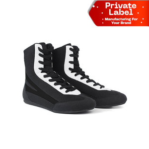 Zapatillas de Boxeo con Suela Antideslizante y Texturizada para Entrenamiento con Saco Pesado, Zapatillas de Boxeo de Precisión con Suela Delgada y Anillo Táctil - Product Image 1