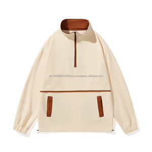 OEM Custom <b>Funnel</b> Zipper Neck Plain Pullover Quarter Snap Gray Sherpa Fleece Hoodie For Men - Product Image 5