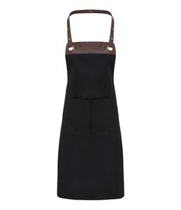 Tablier de travail professionnel en toile cirée durable avec fermeture éclair, réglable, à bretelles croisées, pour chef, barbier, charpentier, équipement d'atelier LCA-0040 - Product Image 1