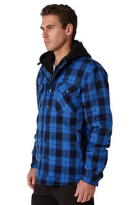 Veste en flanelle pour homme, sur mesure, à manches longues, à carreaux, doublée en polaire, manteau d'hiver avec capuche, vêtements de travail chauds pour l'extérieur - Product Image 3