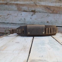Ceinture porte-cartouches en cuir véritable de qualité professionnelle |   Pochettes de ceinture de chasse marron personnalisées, haute sécurité, système MOLLE robuste