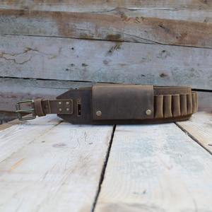 Ceinture porte-cartouches en cuir de qualité professionnelle |   Ceinture de chasse marron personnalisée en cuir de haute qualité avec sangle porte-cartouches - Product Image 4