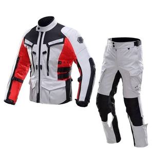 Ensemble veste et pantalon de moto en cuir imperméable et coupe-vent pour la course à moto, taille plus, vêtements de sport personnalisables - Product Image 4