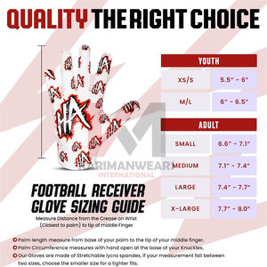 Guantes de Fútbol Americano Duraderos con Palma Reforzada, Transpirables, Flexibles, Ligeros y Ajuste Atlético - Product Image 6