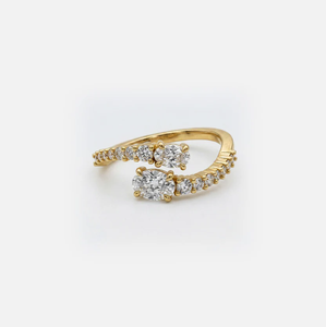 Orbit Diamond <b>Ring</b>, Lab Grown Diamond <b>Ring</b>, 14K Gold Modern Minimalist <b>Ring</b>, <b>Dainty</b> Stacking <b>Ring</b>, Unique Fine Jewelry Gift for - Product Image 2