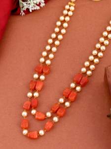 Ensemble collier et boucles d'oreilles en perles irrégulières à double rang |   Bijoux de mariage indiens en laiton plaqué argent |   Rani Haar traditionnel fait main - Product Image 3