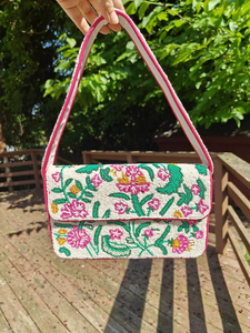 Sac à bandoulière de luxe fait main, écologique, brodé de perles, avec fermeture à bouton, sac à main personnalisé - Product Image 5