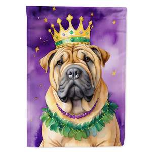Shar Pei King Mardi Gras ธงตกแต่งสวนกล่องจดหมายแบนเนอร์สำหรับลานศิลปะเตียงดอกไม้ขนาดเล็กหลากสี - Product Image 1