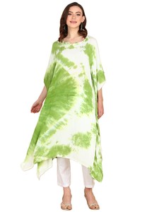 High Quality Designer Rayon Solid Daily Casual <b>Kaftan</b> for Women Sweetheart Neck 3/4 Sleeve <b>Summer</b> Regular Fit Washable - Product Image 1