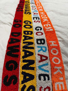Sangle de sac personnalisée en perles, broderie de perles de rocaille, bandoulière faite à la main avec logo alphabet, poignée réglable pour sac à main ou bandoulière, OEM - Product Image 6