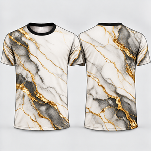 บริการ OEM เสื้อยืดผู้ชาย ระบายอากาศได้ดี แห้งเร็ว คุณภาพสูง พิมพ์ลายโลโก้ตามสั่ง ลายเรขาคณิต พิมพ์ลายแบบ Sublimation เสื้อยืดสไตล์สปอร์ต - Product Image 4