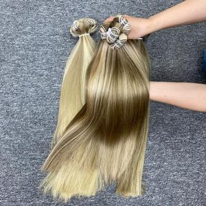 Venta al por mayor de la mejor calidad natural liso 100% pelo crudo para las mujeres negras de las extensiones de cabello humano vietnamita - Product Image 3