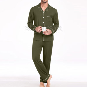 Custom Logo <b>Men</b> Night Suit Cotton <b>Pajama</b> <b>Set</b> OEM Comfortable Sleepwear Night Suit <b>For</b> Online Sale - Product Image 3