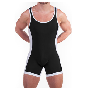 Wholesale High Elastic Spandex Wrestling Gear Blank Durable Training <b>Men</b> Wrestling <b>Singlets</b> Custom Logo Sports Apparel - Product Image 1