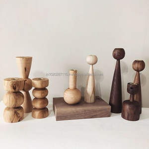 Handmade wooden candle holder for home decor table centerpiece wedding decoration rustic natural finish design piece - Product Image 2