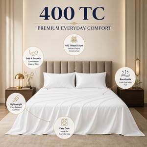 Sábana Blanca Lisa de 400 Hilos para Hotel |   Ropa de Cama de Algodón Suave y Transpirable de Primera Calidad para Hoteles, Habitaciones de Huéspedes, Hostelería y Uso Doméstico - Product Image 6