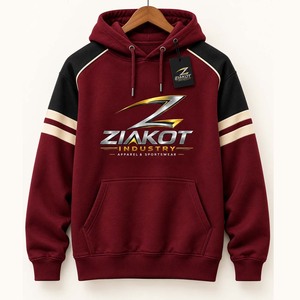 Wholesale Direct Ziakot Industry Custom Stitched <b>Burgundy</b> White Black-Gold Fade Fashion Sports Pullover Sweatshirt <b>Hoodie</b> - Product Image 3