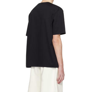 T-shirts pour hommes de qualité supérieure, en coton, pour l'été, noirs, style tendance, couleur unie, surdimensionnés, confortables, respirants, vêtements décontractés - Product Image 1