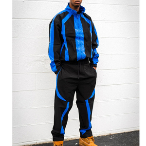 OEM Custom Men Windbreaker Tracksuit Jacket Pants Waterproof Streetwear Activewear Bulk - Product Image 5