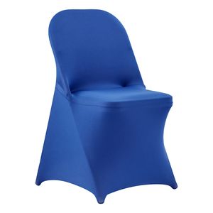 50 Pezzi Coprisedia Blu Personalizzati in Poliestere Elasticizzato per Matrimoni, Feste, Banchetti, Coperture per Sedie con Fronte Piatto - Product Image 1