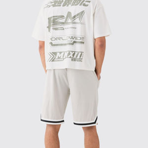 Pantalones Cortos Deportivos para Hombre, Estilo Retro, de Malla, Bordados, con Bolsillos, a Bajo Precio - Product Image 5