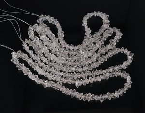 Cuentas de cuarzo diamante Herkimer blanco natural de 9-13 mm, cuentas de piedras preciosas de cuarzo diamante, cuentas de Herkimer naturales sin pulir para joyería - Product Image 1