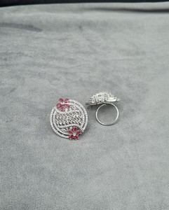 Bague élégante et raffinée en forme de fleur ronde, avec grappe de marquises de luxe, ajustable, pour femme, bijoux de mariage en gros - Product Image 5