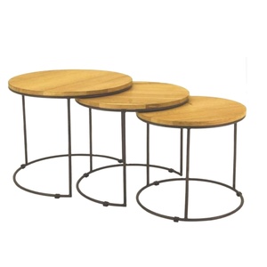 Table de salon en bois, Table d'appoint de café en métal et Table d'appoint de café en bois, nous pouvons personnaliser. - Product Image 1